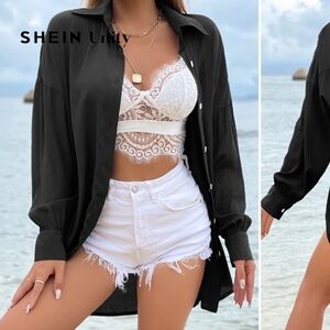 Oversized Drop Shoulder Button-Up Shirt